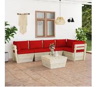 Vidaxl Salon De Jardin Palette 6 Pcs Avec Coussins Épicéa Imprégné