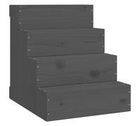 Vidaxl Escalier Pour Animaux De Compagnie Gris 40x49x47 Cm Bois De Pin