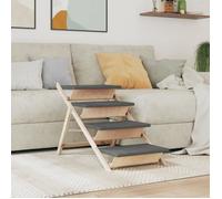 vidaXL Escalier pour chiens 172420 gris 105 x 47 cm bois de sapin solide