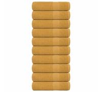 vidaXL Essuie-mains 10 pcs doré 50x100 cm 360 g/m² 100% coton
