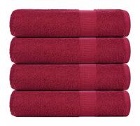 vidaXL Essuie-mains 4 pcs bordeaux 50x100 cm 360 g/m² 100% coton
