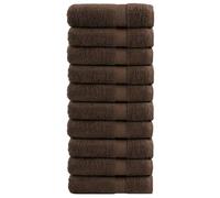 vidaXL Essuie-mains de qualité supérieure SOLUND 10pcs marron 600 g/m²