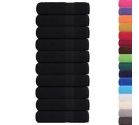 vidaXL Essuie-mains 10 pièces 50x100 cm 360 g/m² 100% coton Noir