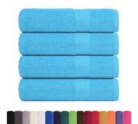 vidaXL Lot de 4 essuie-mains Turquoise 50x100 cm 360 g/m² 100% coton