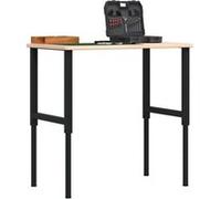 vidaXL Établi 100x60x(71,5-98) cm bois de chêne massif rectangulaire, table de travail, poste de travail, table de travail 3309678 Marron G