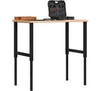 vidaXL Établi 100x60x(71,5-98) cm bois massif de hêtre rectangulaire, table de travail, poste de travail, table de travail 3309682 Beige G