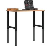 vidaXL Établi 100x60x(71,5-98) cm bois massif de hêtre rectangulaire, table de travail, poste de travail, table de travail 3309684 Noir G