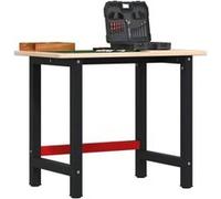 vidaXL Établi 100x60x81,5 cm bois de chêne massif rectangulaire, table de travail, poste de travail, table de travail en 3309656 Noir G