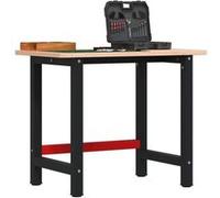 vidaXL Établi 100x60x81,5 cm bois massif de hêtre rectangulaire, table de travail, poste de travail, table de travail en 3309660 Marron G