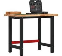 vidaXL Établi 100x60x83 cm bois massif d'acacia rectangulaire, table de travail, poste de travail, table de travail en bois, établi en bois Bois G