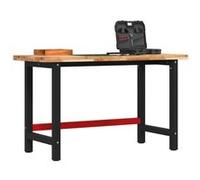 vidaXL Établi 140x60x83 cm bois massif d'acacia rectangulaire, table de travail, poste de travail, table de travail en bois, établi en bois Bois G