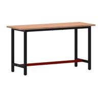 vidaXL Établi 150x55x81,5 cm bois massif de hêtre et métal avec trous