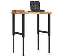 vidaXL Établi 80x60x(73-99,5) cm bois de chêne massif rectangulaire, table de travail, poste de travail, table de travail en bois, établi en bois Bois G