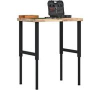 vidaXL Établi 80x60x(73-99,5) cm bois de chêne massif rectangulaire, table de travail, poste de travail, table de travail en bois, établi en bois 3309690 Bois G