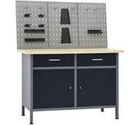 vidaXL Établi avec 3 panneaux muraux Gris G