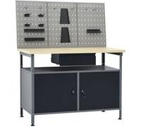 vidaXL Établi avec 3 panneaux muraux Noir G