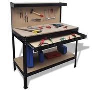 vidaXL Établi avec panneau perforé et tiroir 141769 Gris G