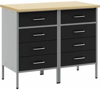 vidaXL Établi avec tiroirs 2 pcs noir et gris 100 x 55 x 85 cm