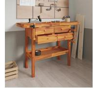 vidaXL Établi 153322 avec tiroirs et étaux 124x52x83 cm Bois massif d'acacia
