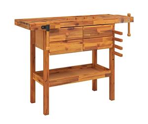 vidaXL Établi avec tiroirs et étaux 124x52x83 cm Bois Massif d'acacia