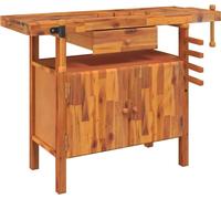 vidaXL Établi avec tiroirs et étaux 124x52x83 cm en acacia