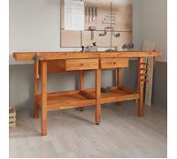 vidaXL Ãtabli avec tiroirs et Ã©taux 192x62x83 cm Bois massif d'acacia