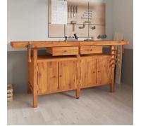 vidaXL Ãtabli avec tiroirs et Ã©taux 192x62x83 cm Bois massif d'acacia