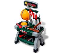 vidaXL Établi-jouet avec outils pour enfants Vert + Gris