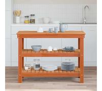 Vidaxl Établi Marron Cire 110.5 X 50 X 80 Cm Bois Massif En Pin