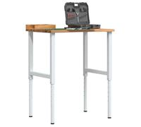 vidaXL Établi marron clair 80x60x(71,5-98) cm bois de chêne massif 3309718