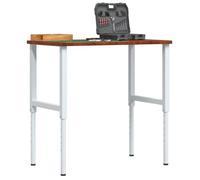 vidaXL Établi marron foncé bois de chêne massif rectangulaire, table de travail, poste de travail, table de travail en bois,