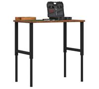 vidaXL Établi marron foncé bois de chêne massif rectangulaire