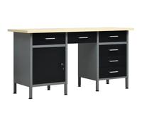 vidaXL Établi Noir 160x60x85 cm Acier