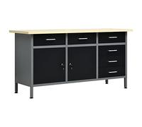 vidaXL Établi Noir 160x60x85 cm Acier