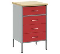 vidaXL Établi Rouge et Gris 50 x 55 x 85 cm Bois d'ingénierie et Acier