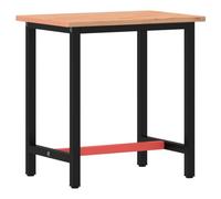 vidaXL Établi, Table de Travail avec Trous, Poste de Travail, Établi de Bricolage Maison, 80x55x81,5 cm Bois Massif de Hêtre et Métal