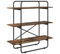 vidaXL Étagère 3 Niveaux 100 x 35 x 105 cm PB Chêne fumé