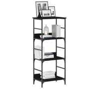 vidaXL Étagère 3 Niveaux 50 x 33 x 117,5 cm Bois d'ingénierie | Le fini en chêne noir moderne donne à votre espace de vie un look trop cool tout en gardant un style simple qui s'adapte