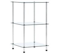 vidaXL Étagère 3 niveaux Transparent – Verre trempé 40×40×67 cm