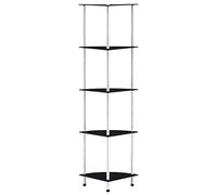 vidaXL Étagère 5 Niveaux Noir 30x30x130 cm Verre trempé