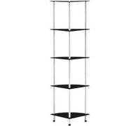 vidaXL Étagère 5 niveaux Noir 30x30x130 cm Verre trempé249521 Noir G