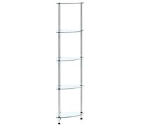 vidaXL Étagère 5 niveaux 30x30x130 cm Verre trempé Transparent