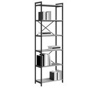 vidaXL Bibliothèque Sonoma Gris 60 x 30 x 188 cm Bois et Acier, Pieds ajustables