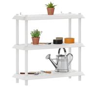 vidaXL Étagère à 3 niveaux en polypropylène blanc - 100 x 40 x 96 cm - Solution de rangement moderne - Étagère extérieure - Étagère intérieure - Résistant aux UV