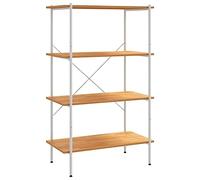 Etagère à 3 Niveaux, Meuble de Rangement, Etagère à Livres, Organisateur de Salon Salle de Séjour Maison Intérieur, Blanc et Chêne