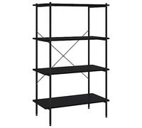 vidaXL Étagère à 4 Niveaux, Bibliothèque, Étagère sur Pied, Organisateur de Maison, Meuble de Rangement Salon Salle de Séjour Intérieur, Noir