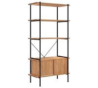 vidaXL Étagère à 5 Niveaux Armoire Étagère de Rangement Armoire de Rangement Organisateur Intérieur 80x40x163cm Acier Bois d'Ingénierie