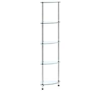vidaXL Etagère à 5 Niveaux Bibliothèque Meuble de Rangement Etagères à Livres Meuble à Livres Salon Bureau Maison Vitrine Transparent 30x30x130 cm Verre Trempé