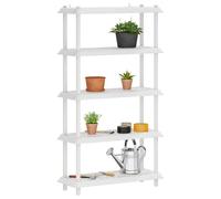 vidaXL Étagère à 5 niveaux en polypropylène blanc - 100 x 40 x 177 cm - Solution de rangement moderne - Étagère d'extérieur - Étagère intérieure résistante aux UV