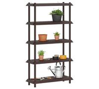 vidaXL Étagère à 5 niveaux en polypropylène marron, 100 x 40 x 177 cm, étagère flexible, solution de rangement moderne, étagère extérieure, organisation de garage, étagère intérieure, présentoir
